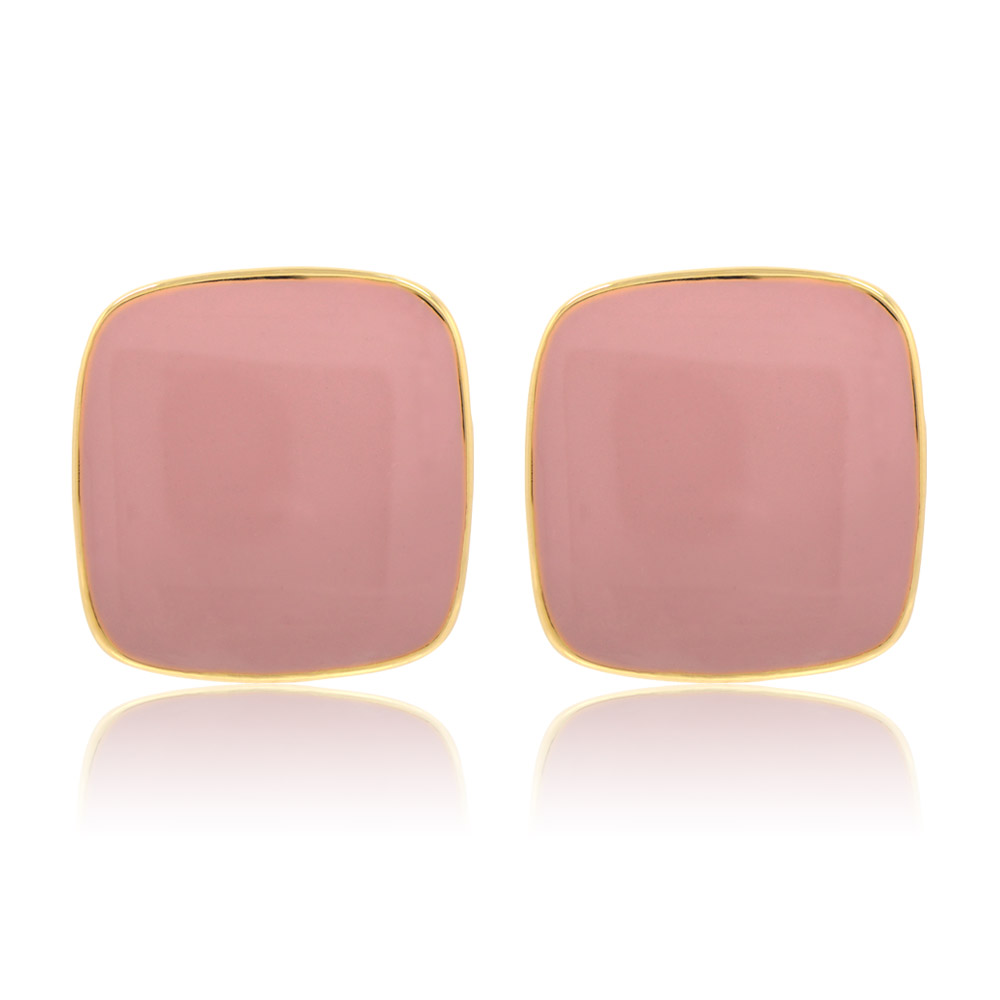 Enamel Square Elegant Pinky Studs